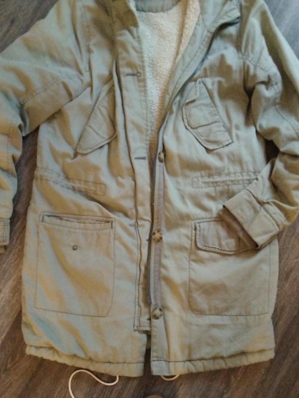 ABERCROMBIE & FITCH- Y2K Green Sherpa Lined Utility Jacket Size S - Picture 2 of 9
